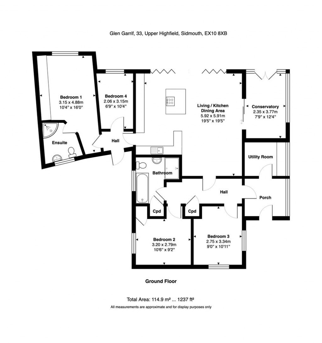Floorplans For Upper Highfield, Sidmouth