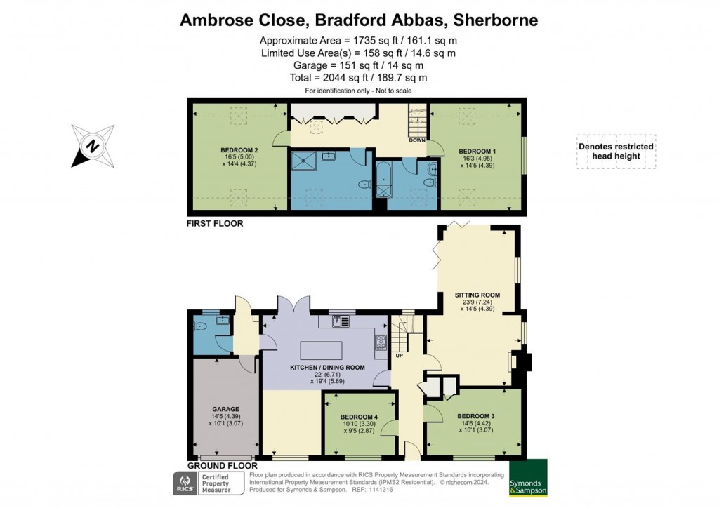 Floorplans For Ambrose Close, Bradford Abbas, Sherborne