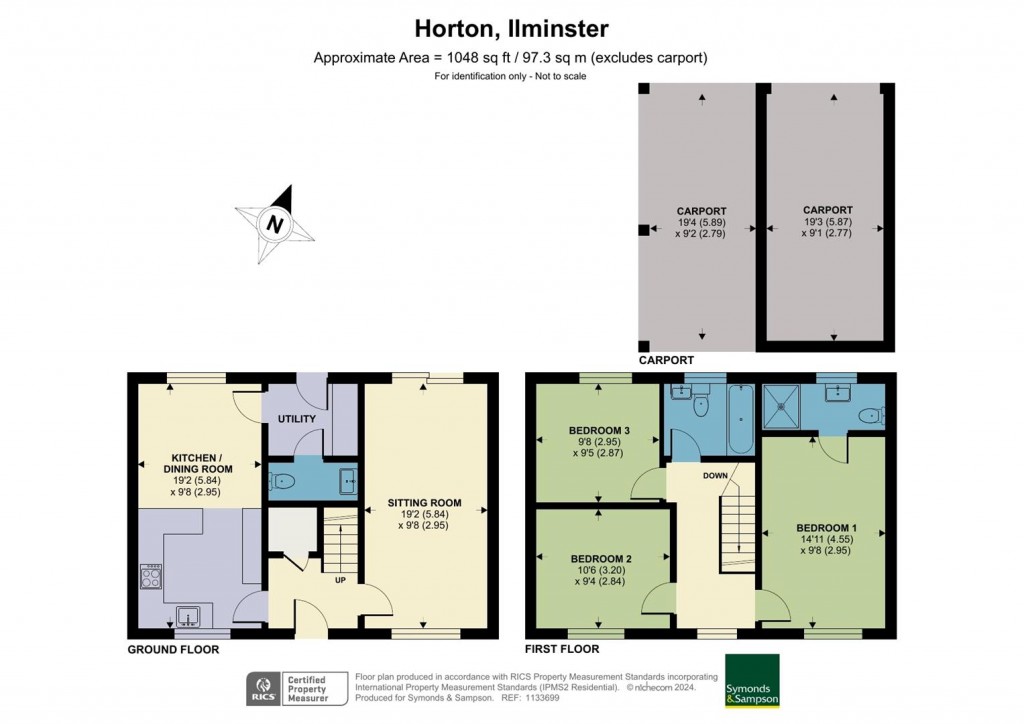Floorplans For Trotts Lane, Horton, Ilminster