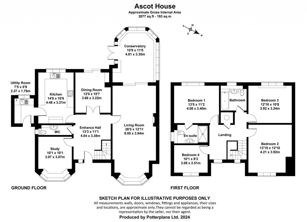 Floorplans For Quarr, Isle of Wight