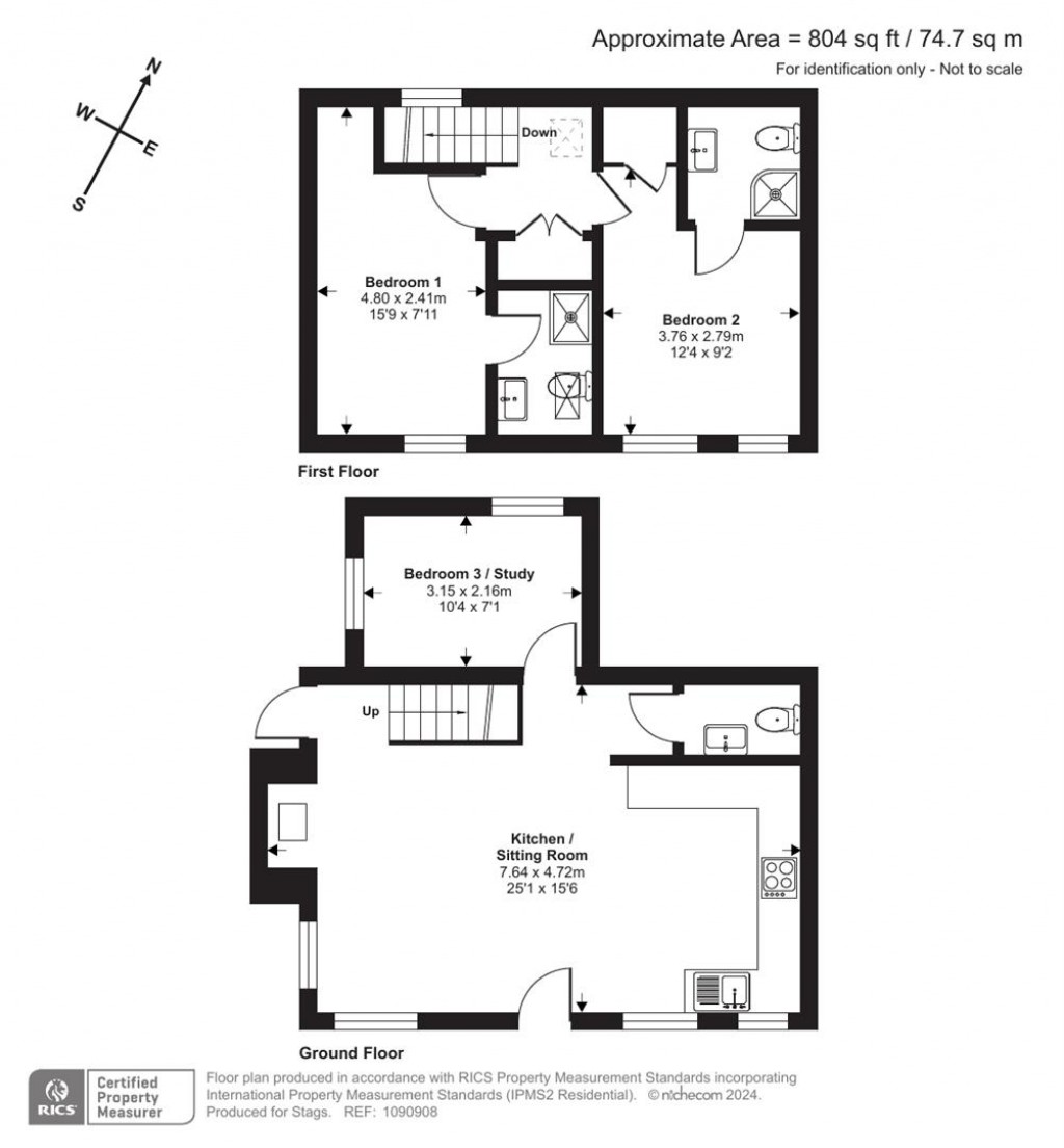 Floorplans For 3 Alexandra Place, Cornworthy, Totnes