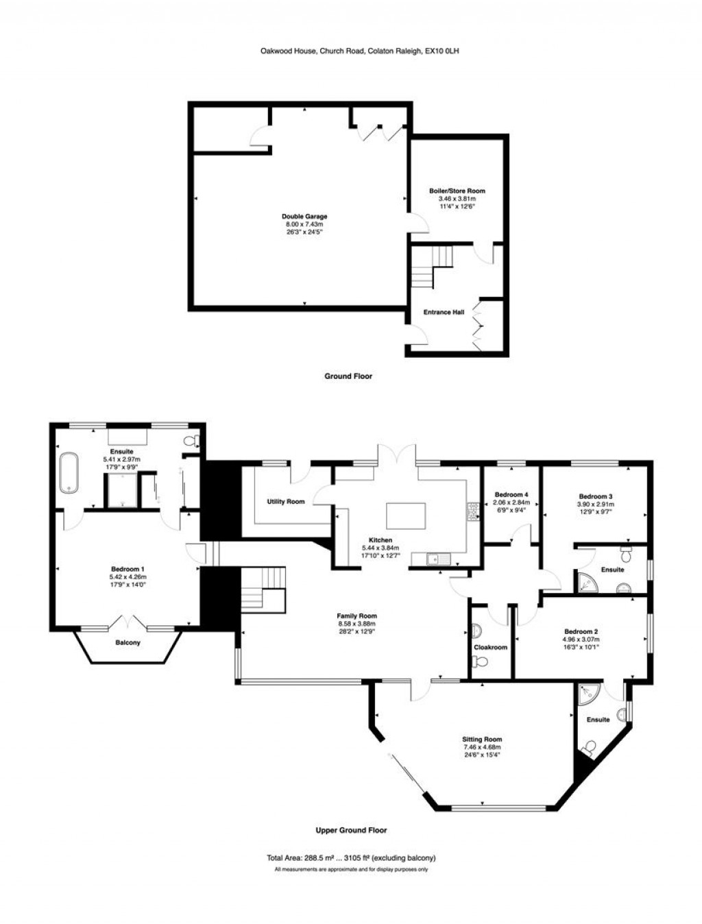 Floorplans For Church Road, Colaton Raleigh, Sidmouth