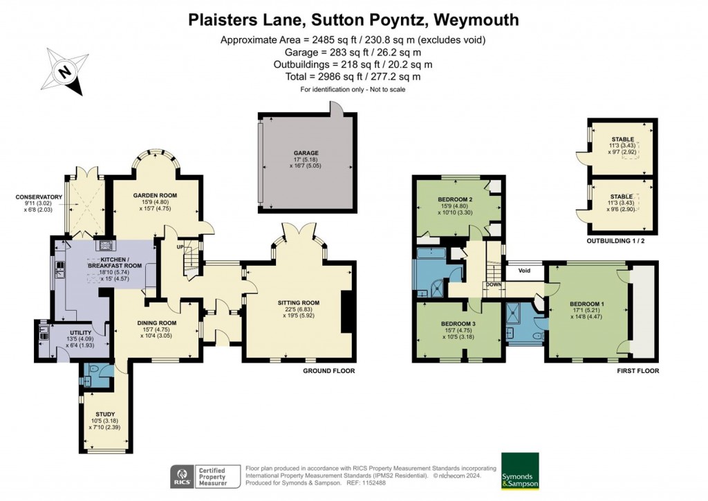 Floorplans For Plaisters Lane, Sutton Poyntz, Weymouth