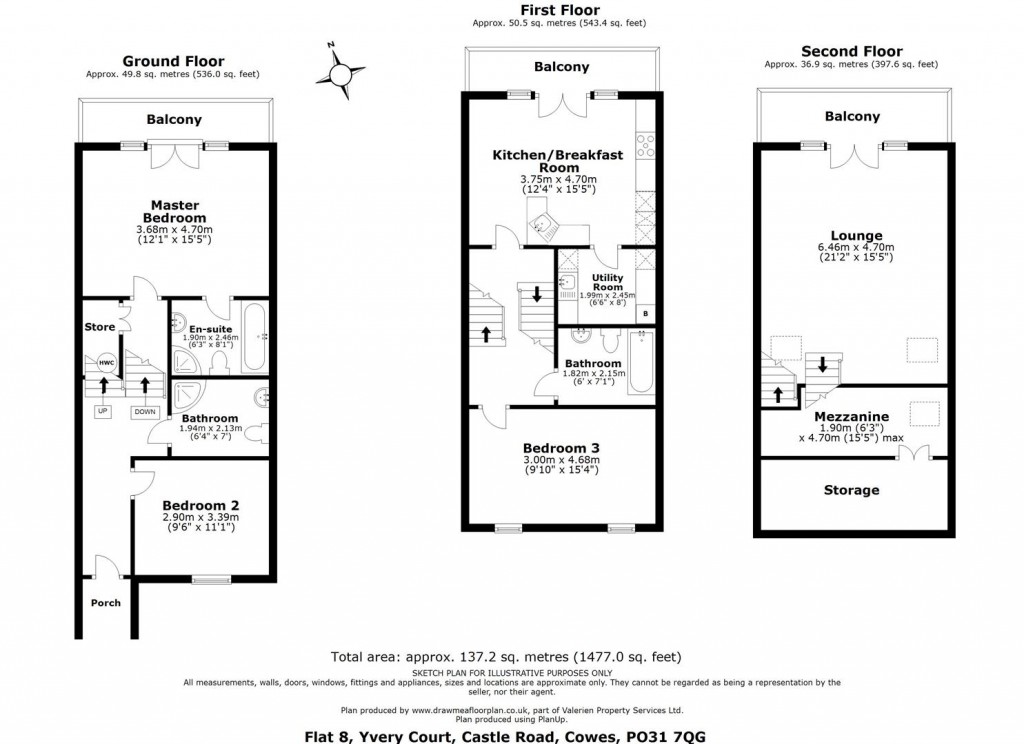 Floorplans For Yvery Court, Castle Road, Cowes