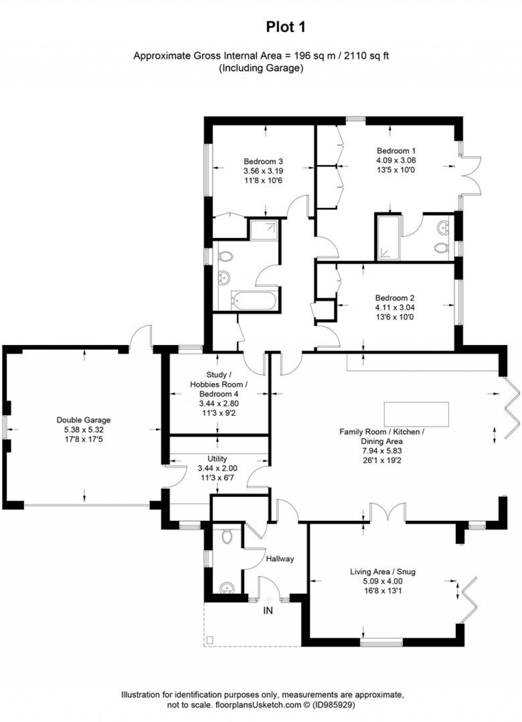 Floorplans For Four Oaks Close, Landkey, Barnstaple