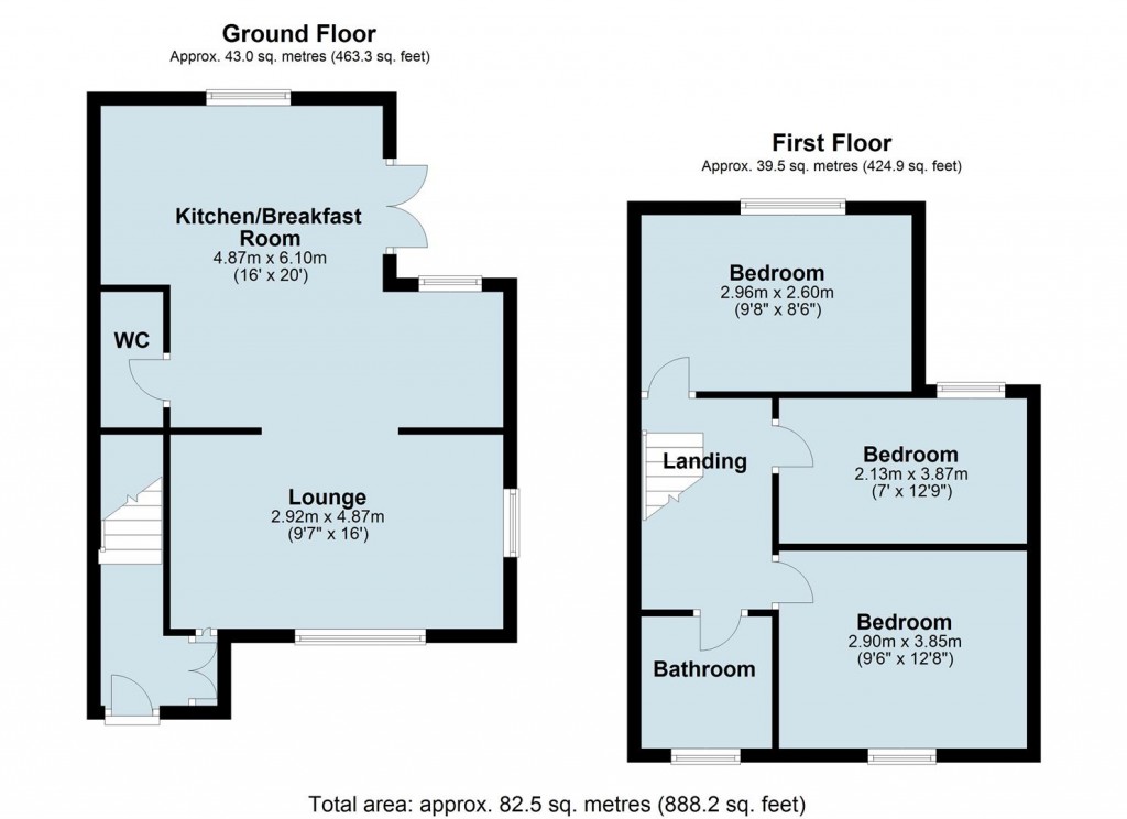 Floorplans For Austrey Lane, Newton Regis, B79
