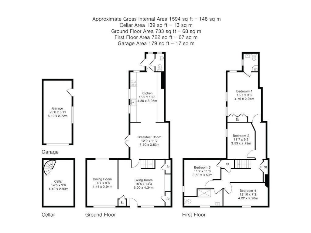 Floorplans For The Grip, Linton, Cambridge