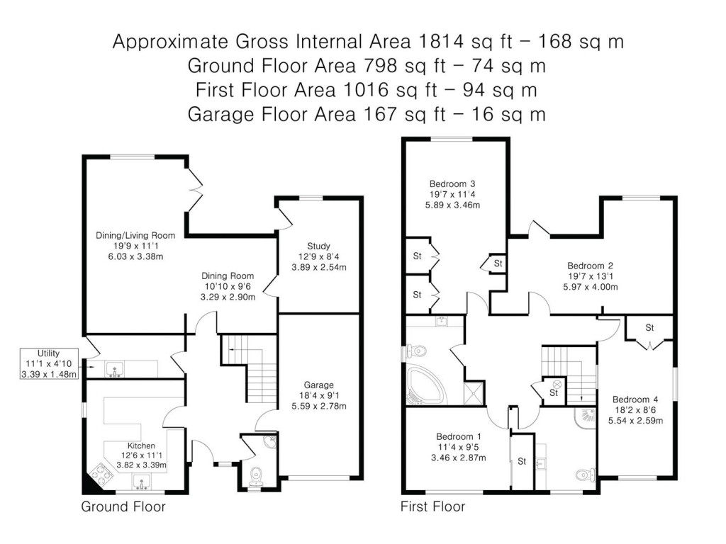 Floorplans For Fulfen Way, Saffron Walden