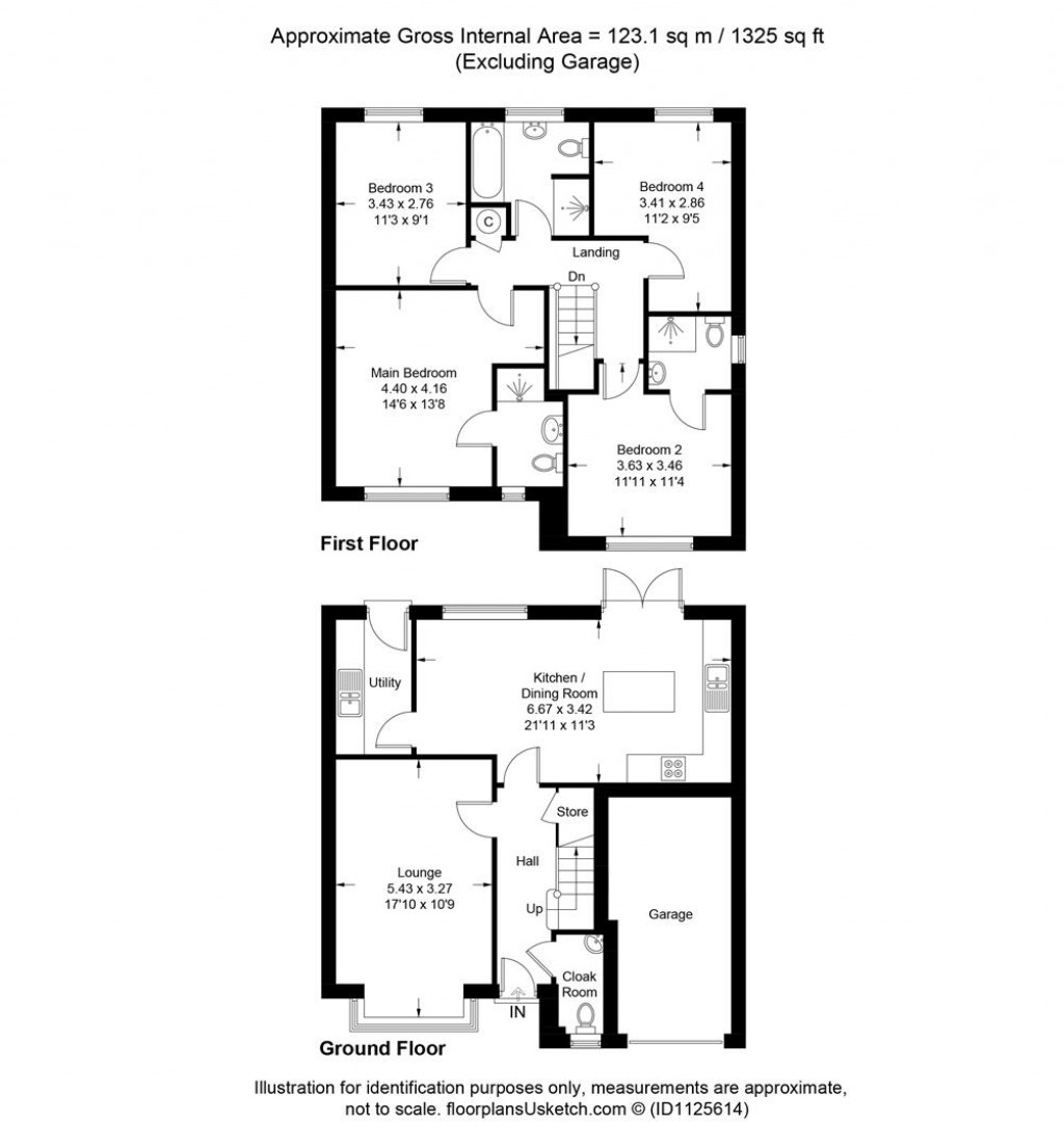 Floorplans For Sea King Close, Bickington, Barnstaple