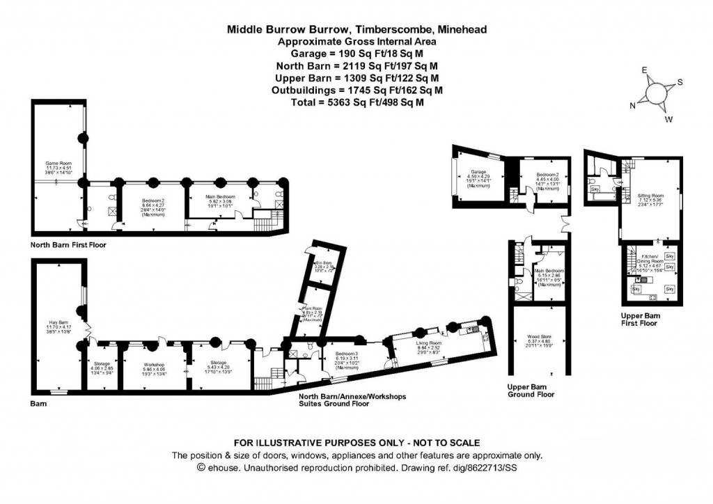 Floorplans For Burrow, Wootton Courtenay, Minehead
