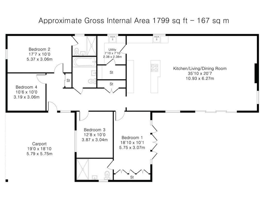 Floorplans For Barton Road, Haslingfield, Cambridge