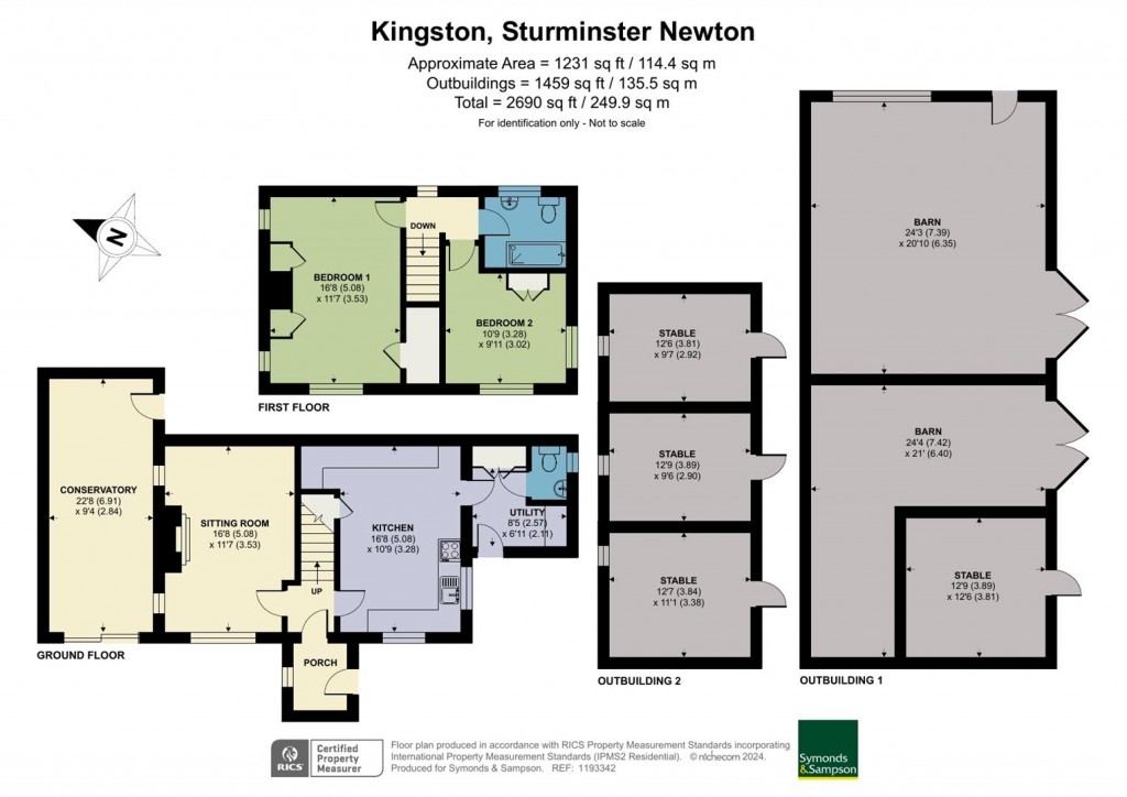 Floorplans For Kingston, Sturminster Newton, Dorset