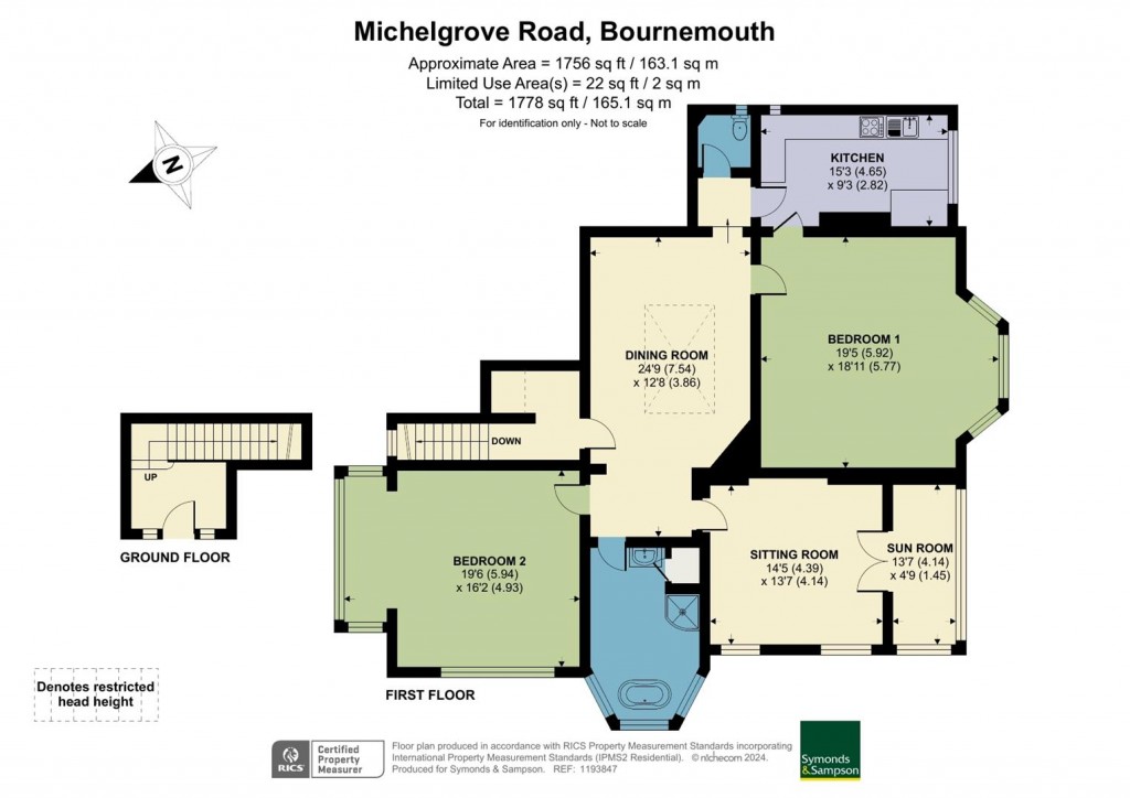 Floorplans For Flat 3, Michelgrove Road, Bournemouth