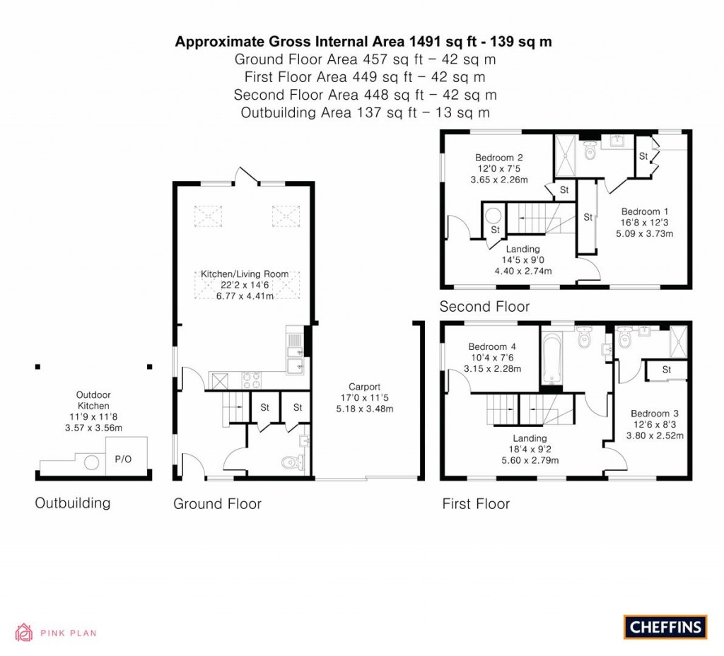 Floorplans For Corn Lane, Trumpington