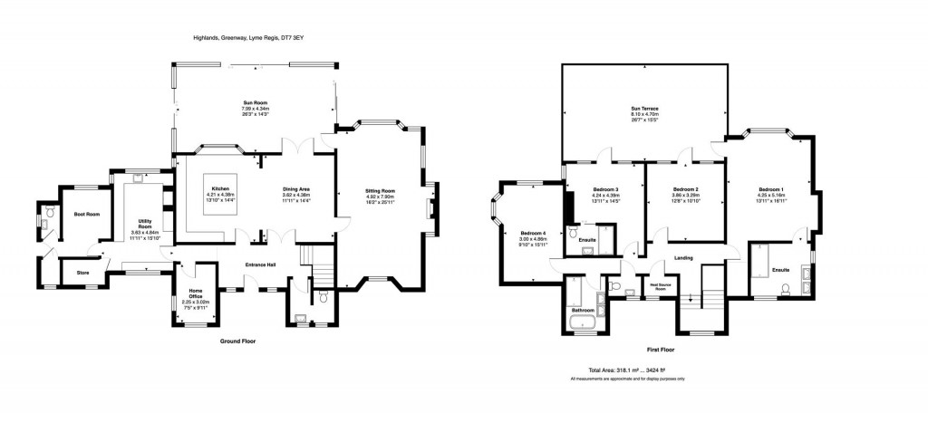 Floorplans For Greenway, Lyme Regis