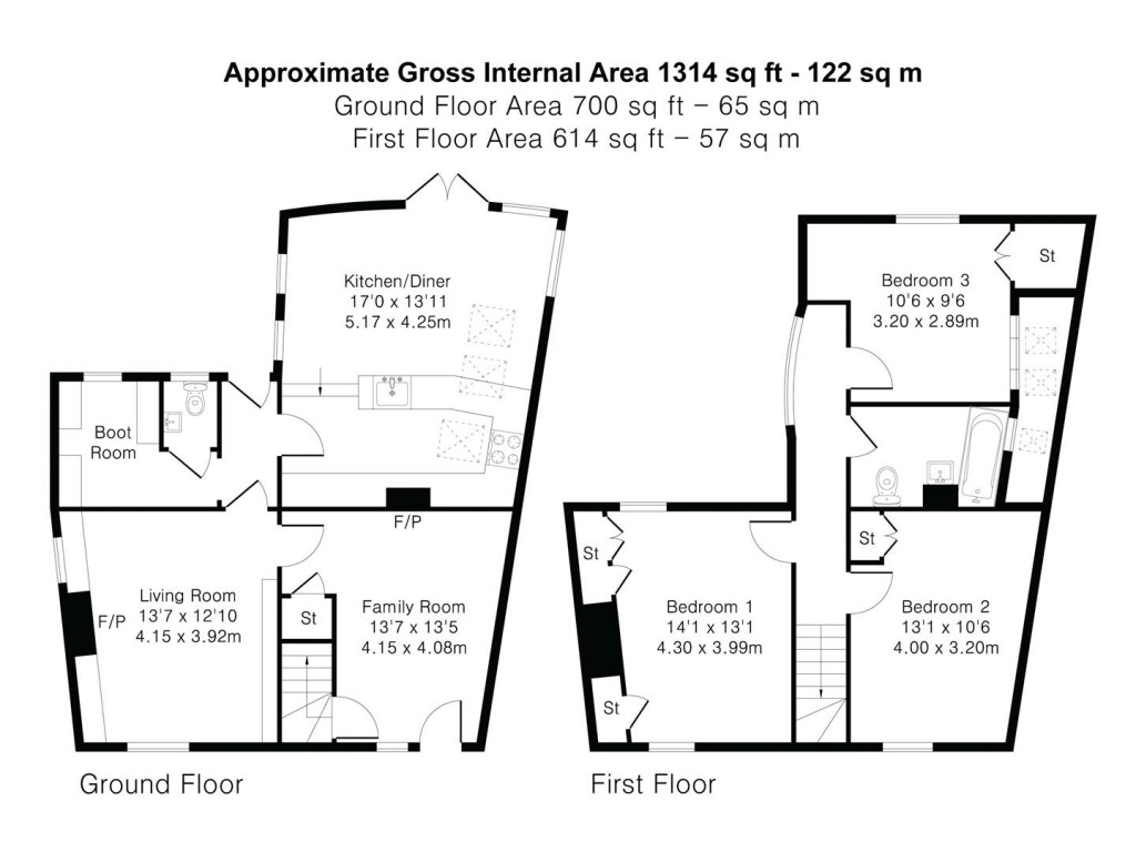 Floorplans For South Street, Great Chesterford, Saffron Walden