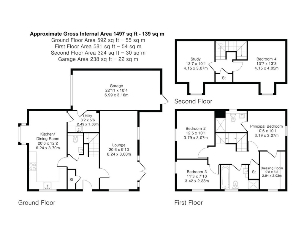 Floorplans For Helions Road, Steeple Bumpstead