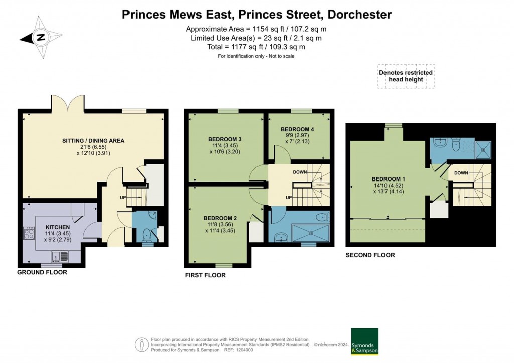 Floorplans For Princes Mews East, Princes Street, Dorchester