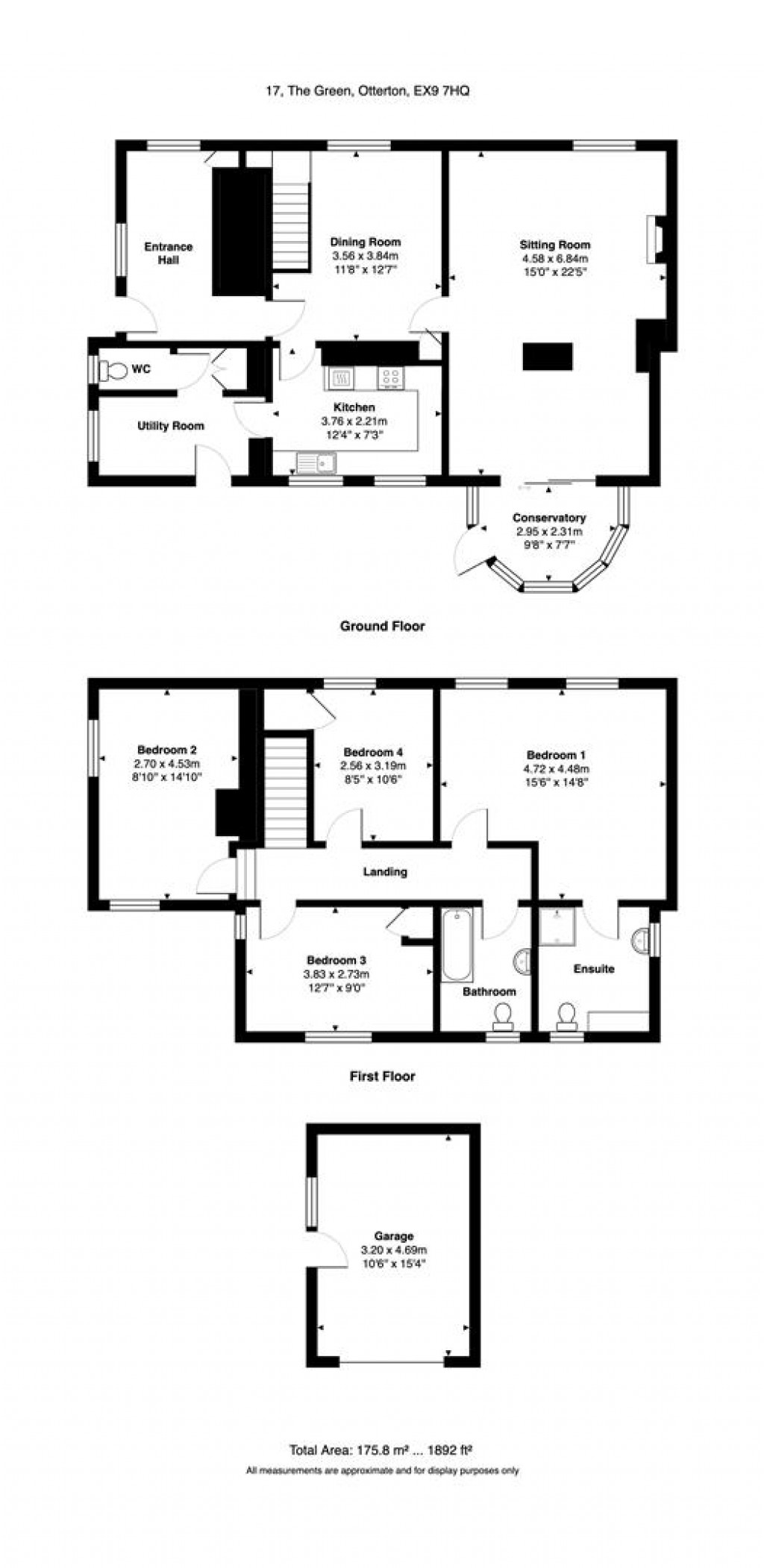 Floorplans For The Green, Otterton, Budleigh Salterton