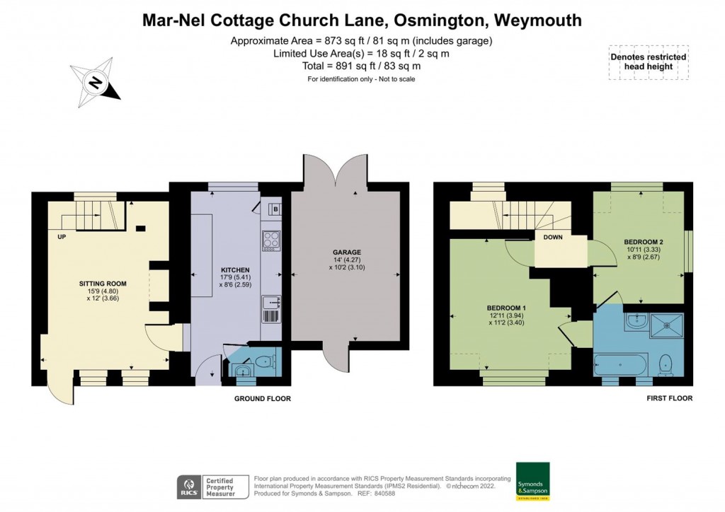 Floorplans For Church Lane, Osmington, Weymouth