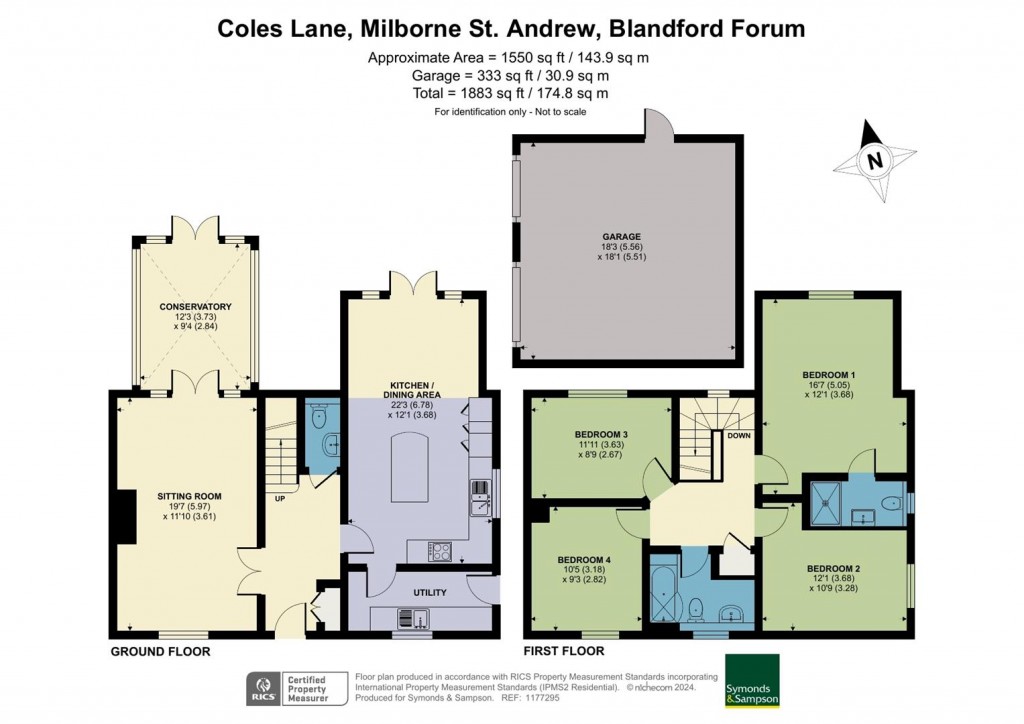 Floorplans For Coles Lane, Milborne St. Andrew, Blandford Forum
