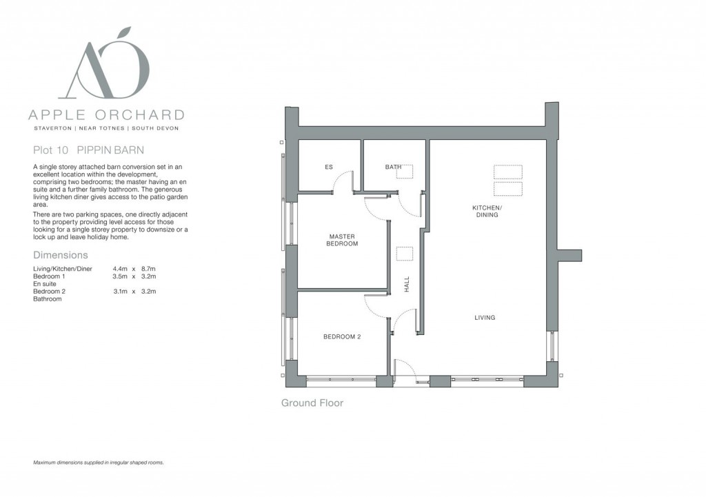 Floorplans For Apple Orchard, Staverton, Totnes