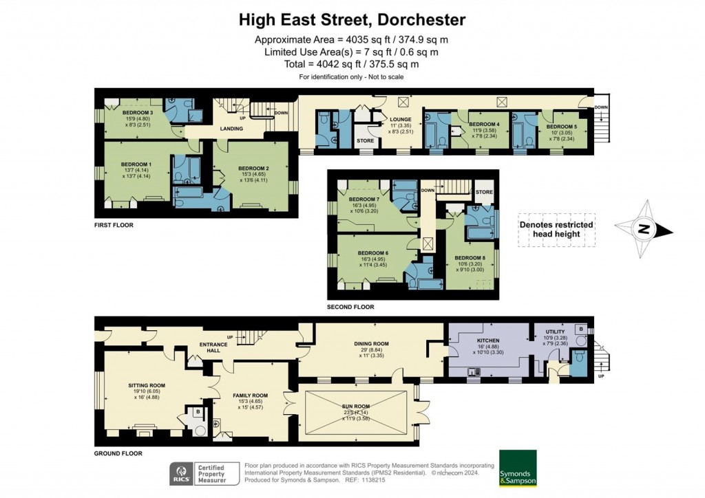 Floorplans For High East Street, Dorchester, Dorset