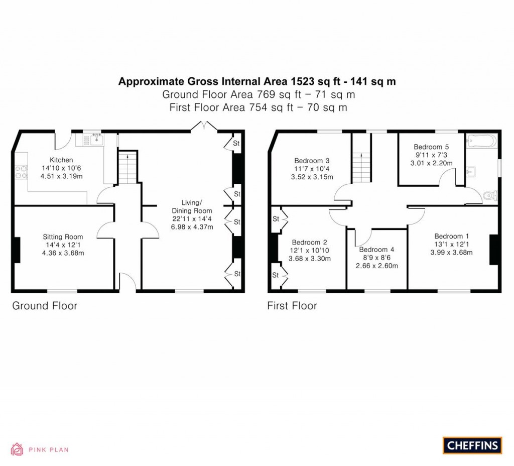 Floorplans For Telegraph Street, Cottenham, Cambridge