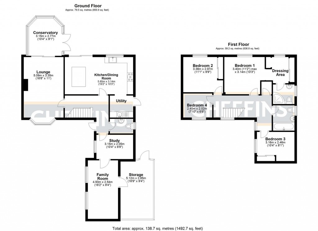 Floorplans For Cowslip Drive, Little Thetford, Ely