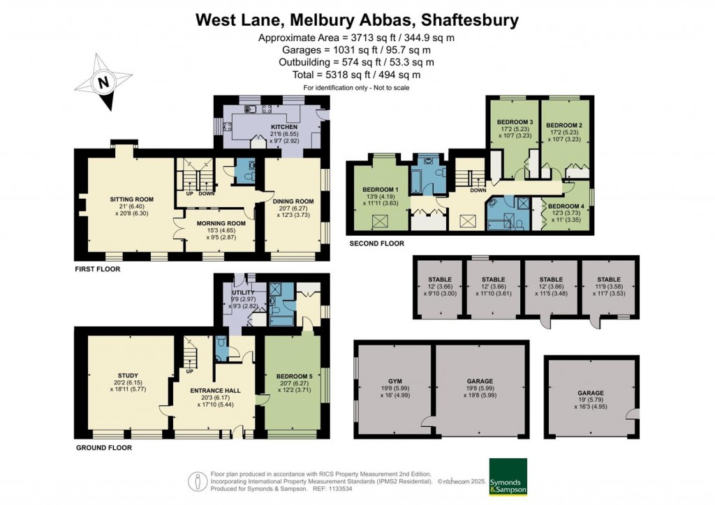 Floorplans For West Lane, Melbury Abbas, Shaftesbury