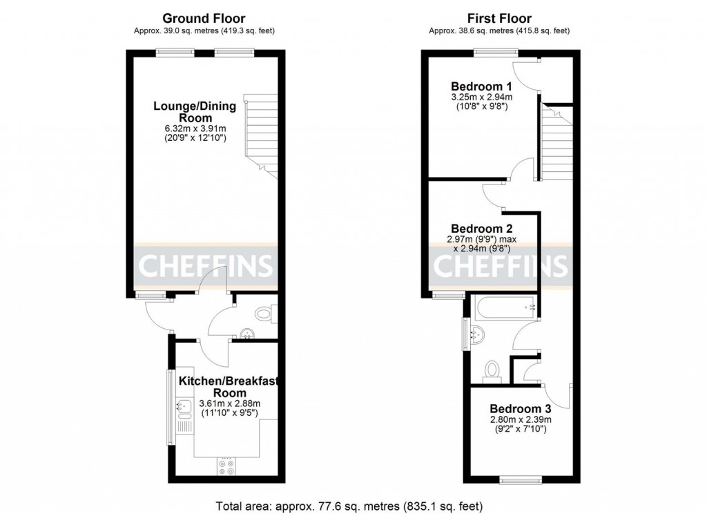 Floorplans For Mereside, Soham, Ely