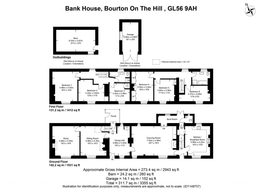 Floorplans For Bourton on the Hill, Gloucestershire