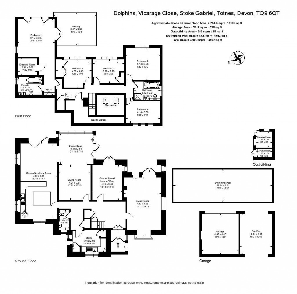 Floorplans For Vicarage Close, Stoke Gabriel