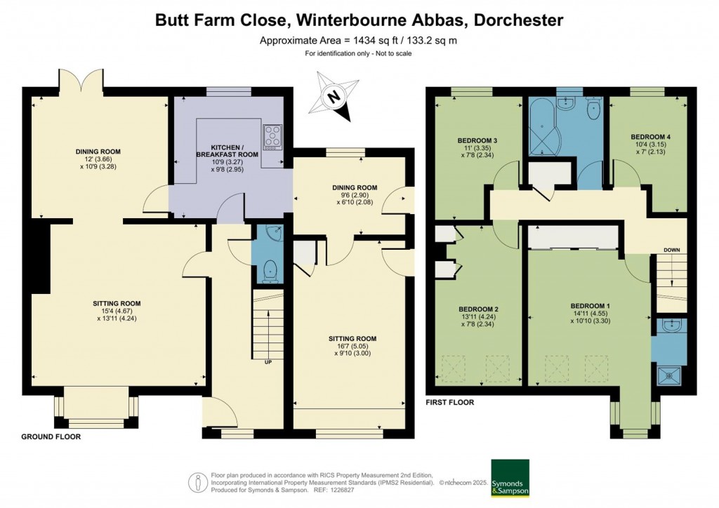 Floorplans For Butt Farm Close, Winterbourne Abbas, Dorchester