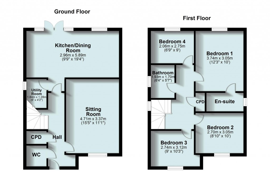 Floorplans For Mindaro Way, Rugby