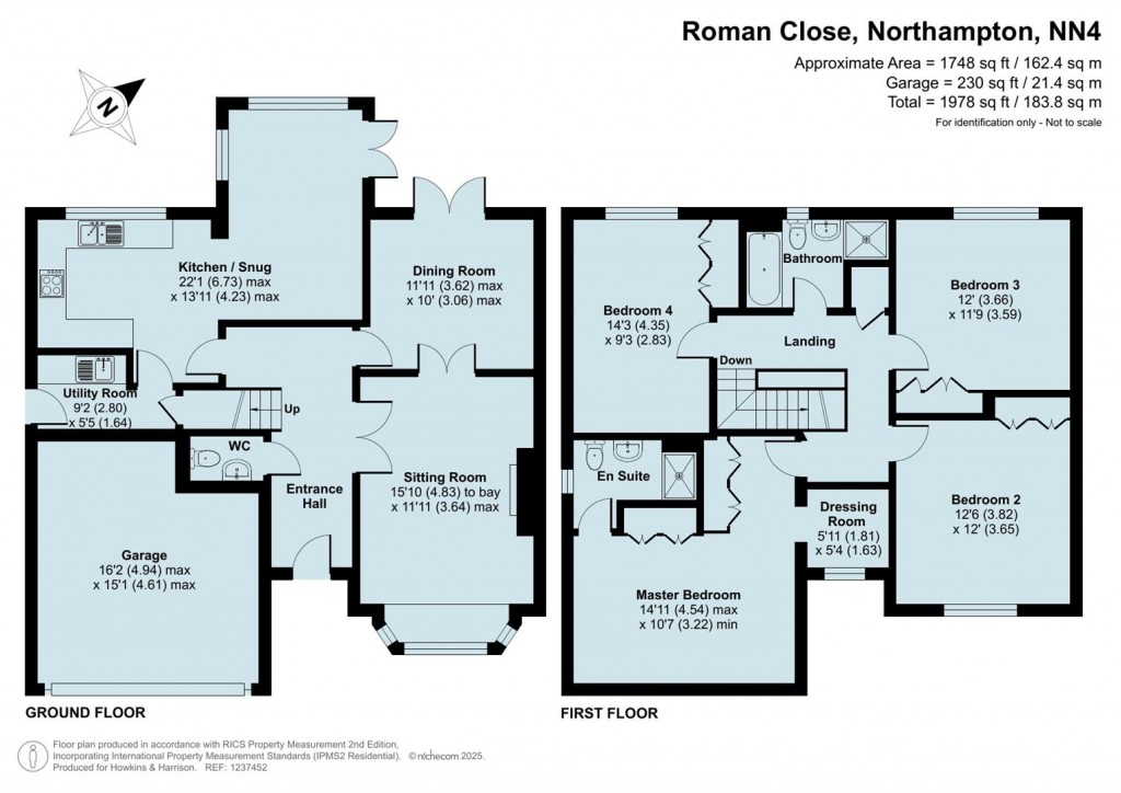 Floorplans For Roman Close, Wootton, Northampton, NN4