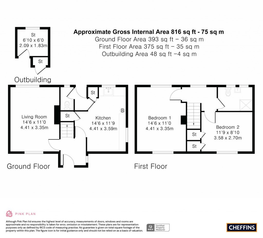 Floorplans For Stulpfield Road, Grantchester, Cambridge