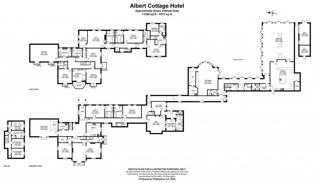 Floorplans For Albert Cottage Hotel, Isle of Wight