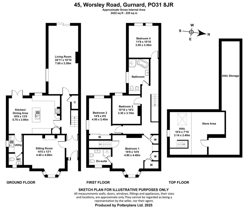 Floorplans For Gurnard, Isle of Wight
