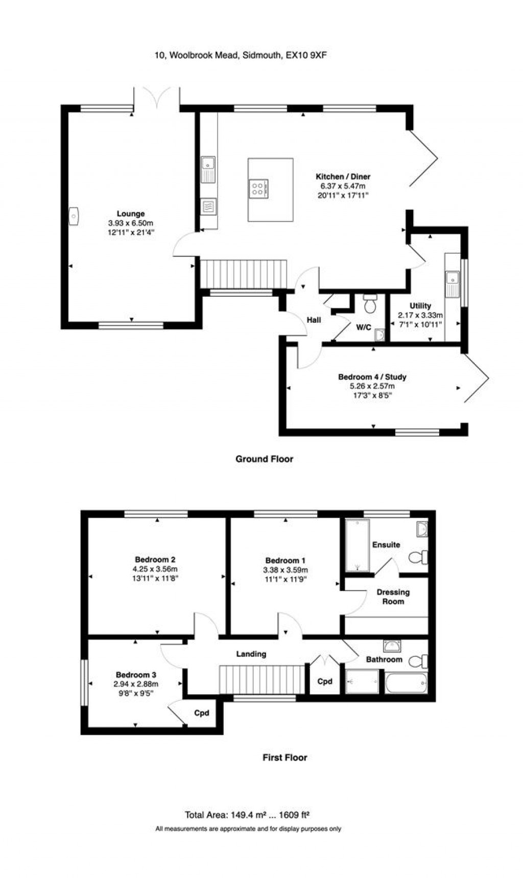 Floorplans For Woolbrook Mead, Sidmouth