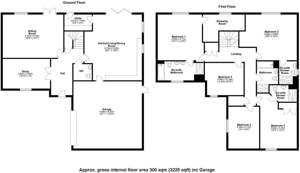 Floorplans For Bluebell Drive, Rickling Green, Saffron Walden