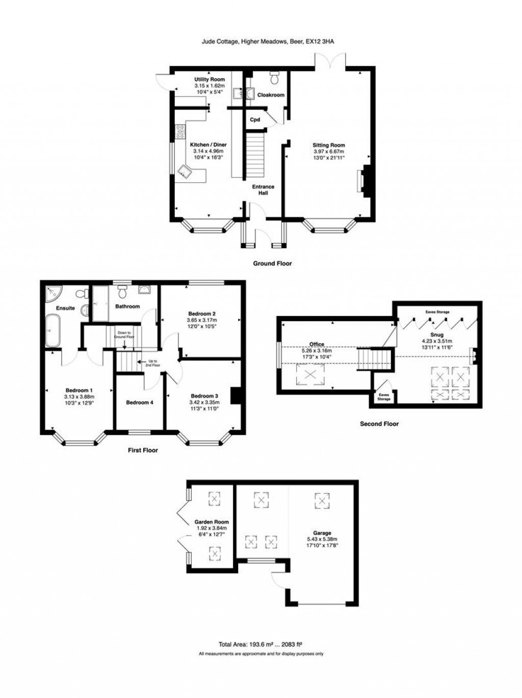 Floorplans For Higher Meadows, Beer, Seaton