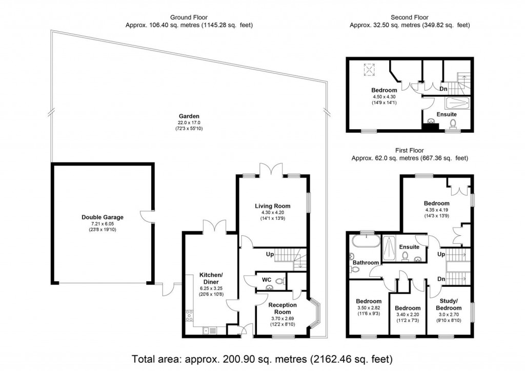 Floorplans For Meadowsweet Way, Newport, Saffron Walden