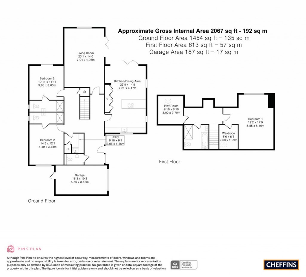 Floorplans For Meadow Walk, Great Abington, Cambridge