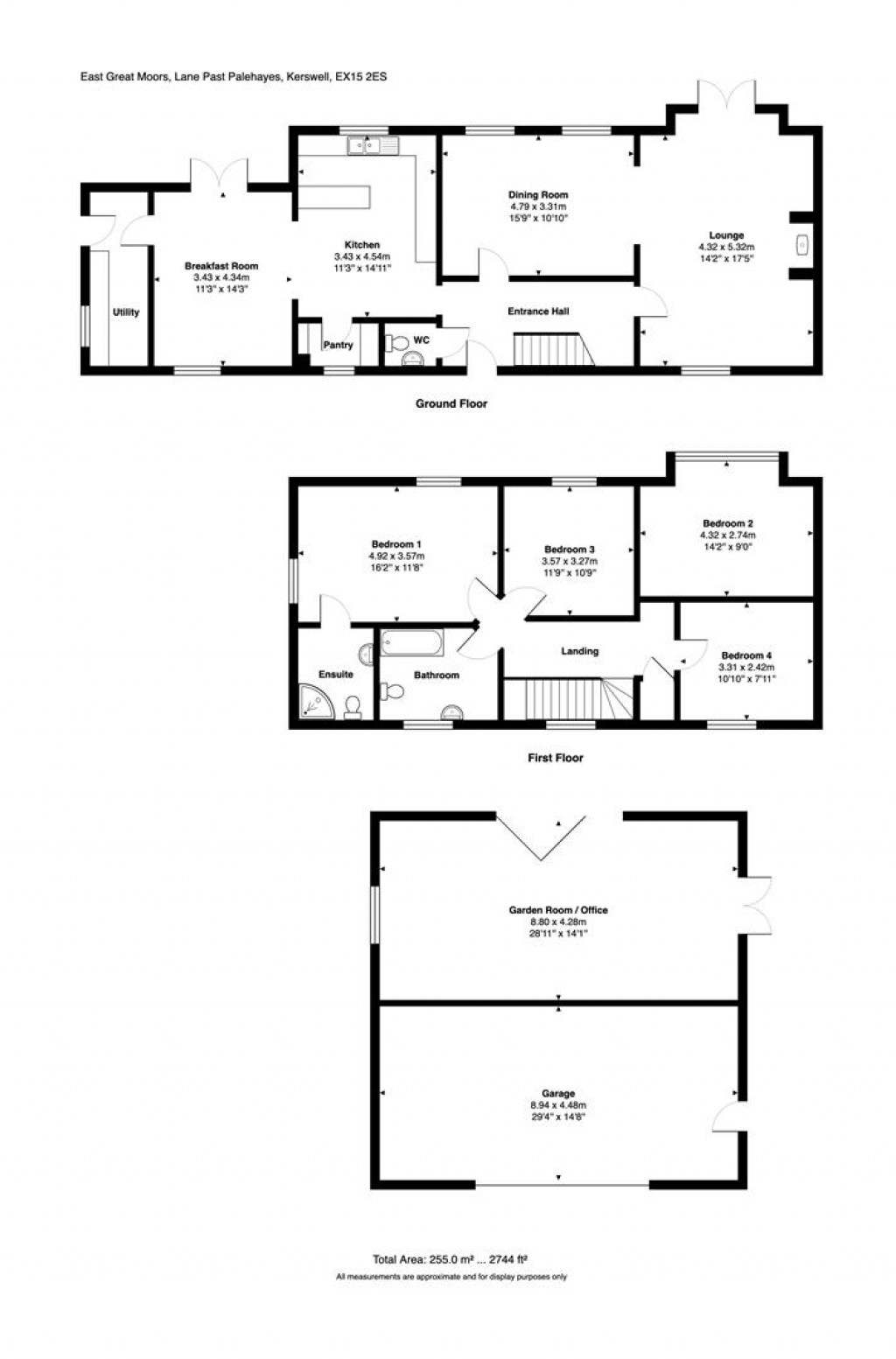Floorplans For Kerswell, Cullompton