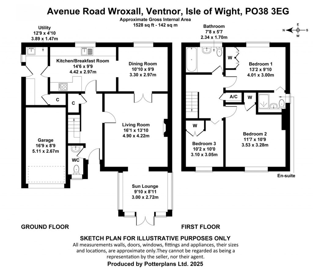 Floorplans For Avenue Road, Wroxall, Ventnor