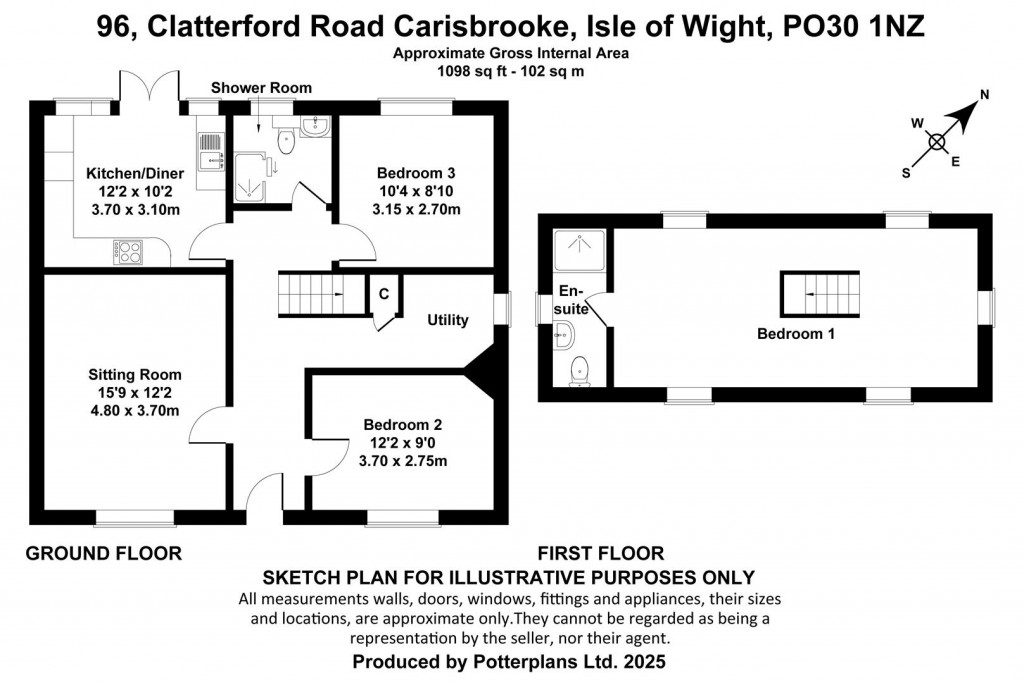 Floorplans For Carisbrooke, Isle of Wight