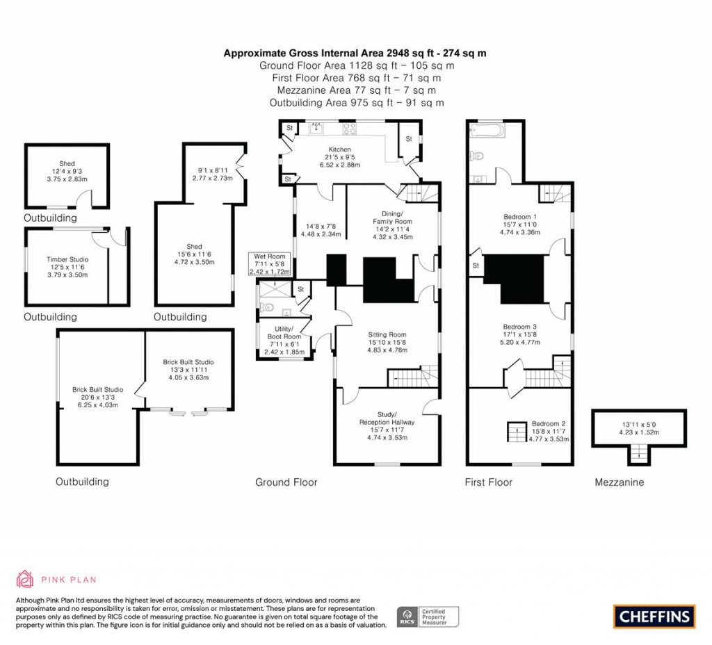 Floorplans For High Street, Little Eversden, Cambridge