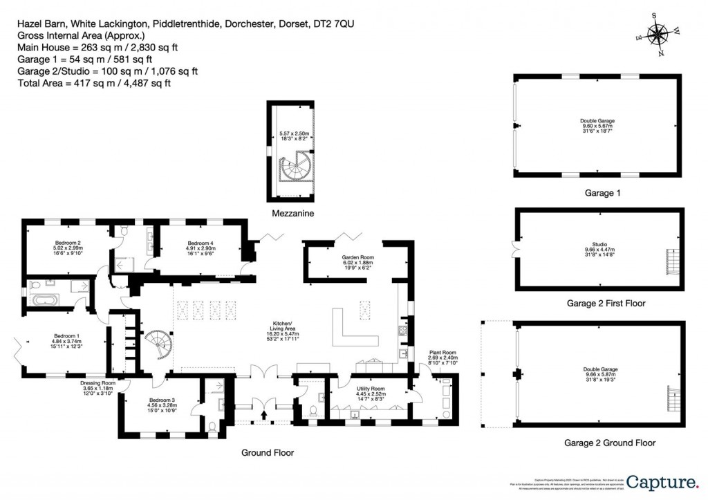 Floorplans For White Lackington, Piddletrenthide, Dorchester