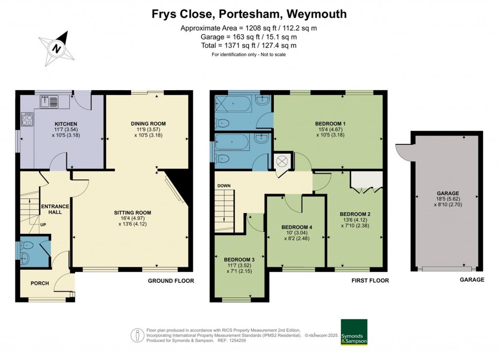 Floorplans For Frys Close, Portesham, Weymouth